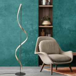 Paul Neuhaus Q-Swing vloerlamp antraciet/messing