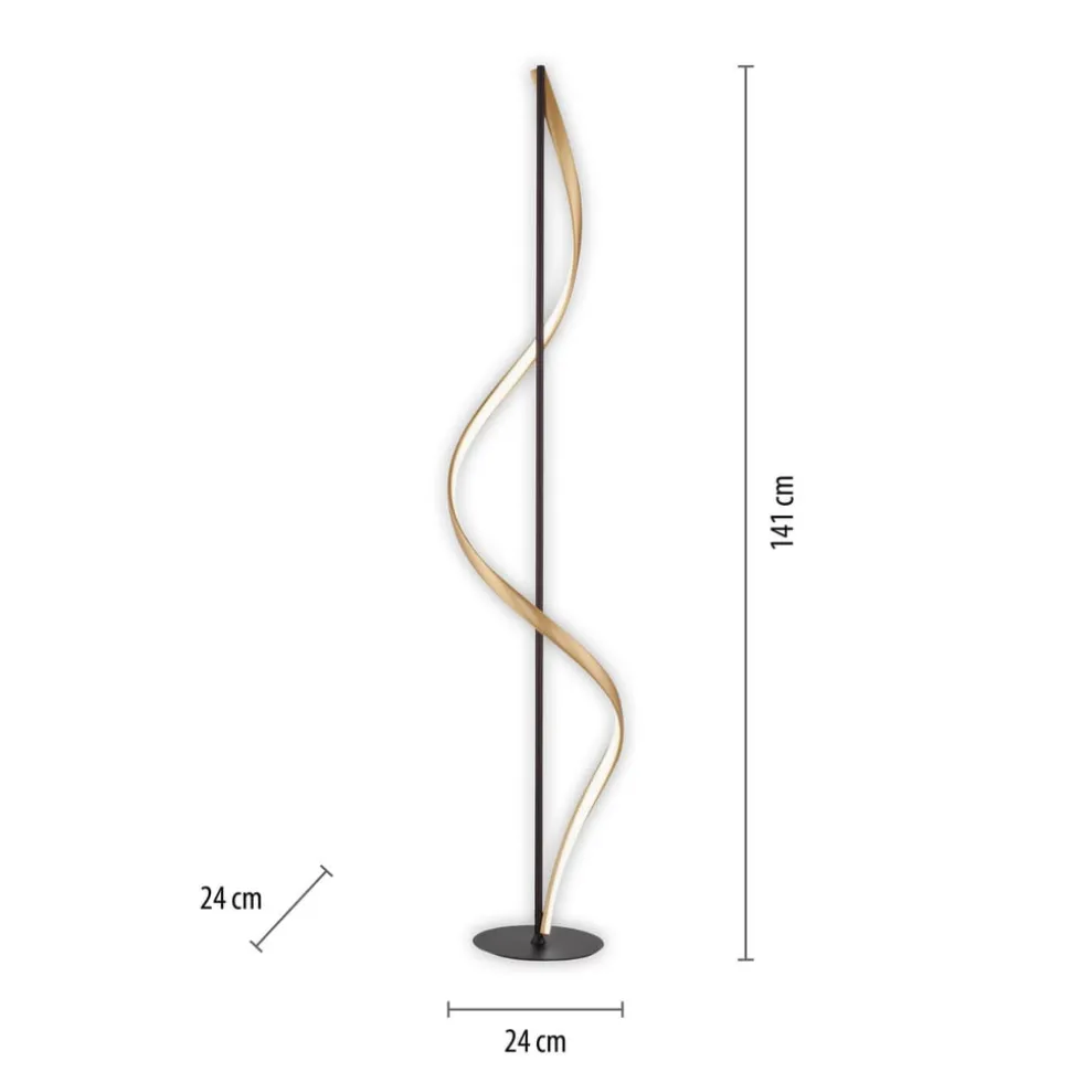 Paul Neuhaus Q-Swing vloerlamp antraciet/messing