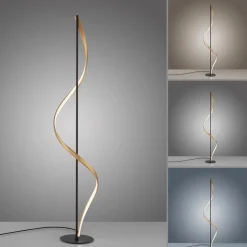 Paul Neuhaus Q-Swing vloerlamp antraciet/messing