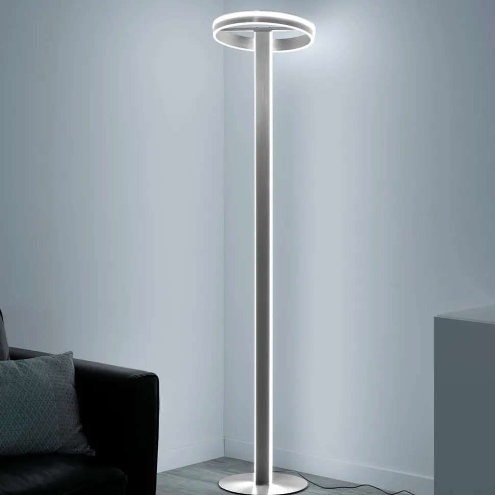 Paul Neuhaus Q-Vito LED vloerlamp, recht met ring