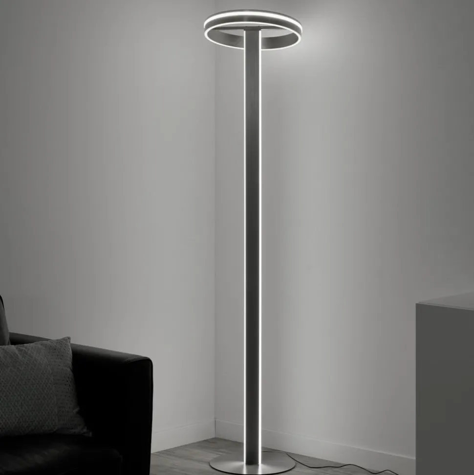 Paul Neuhaus Q-Vito LED vloerlamp, recht met ring