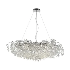 Paul Neuhaus Ricicle kroonluchter, chroom, lengte 120 cm