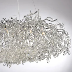 Paul Neuhaus Ricicle kroonluchter, chroom, lengte 120 cm