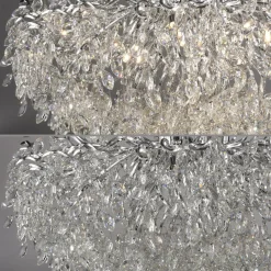 Paul Neuhaus Ricicle kroonluchter, chroom, lengte 120 cm