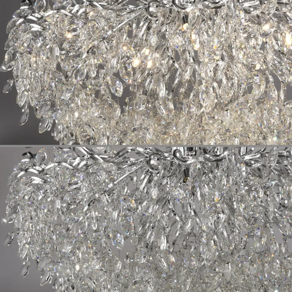 Paul Neuhaus Ricicle kroonluchter, chroom, lengte 120 cm