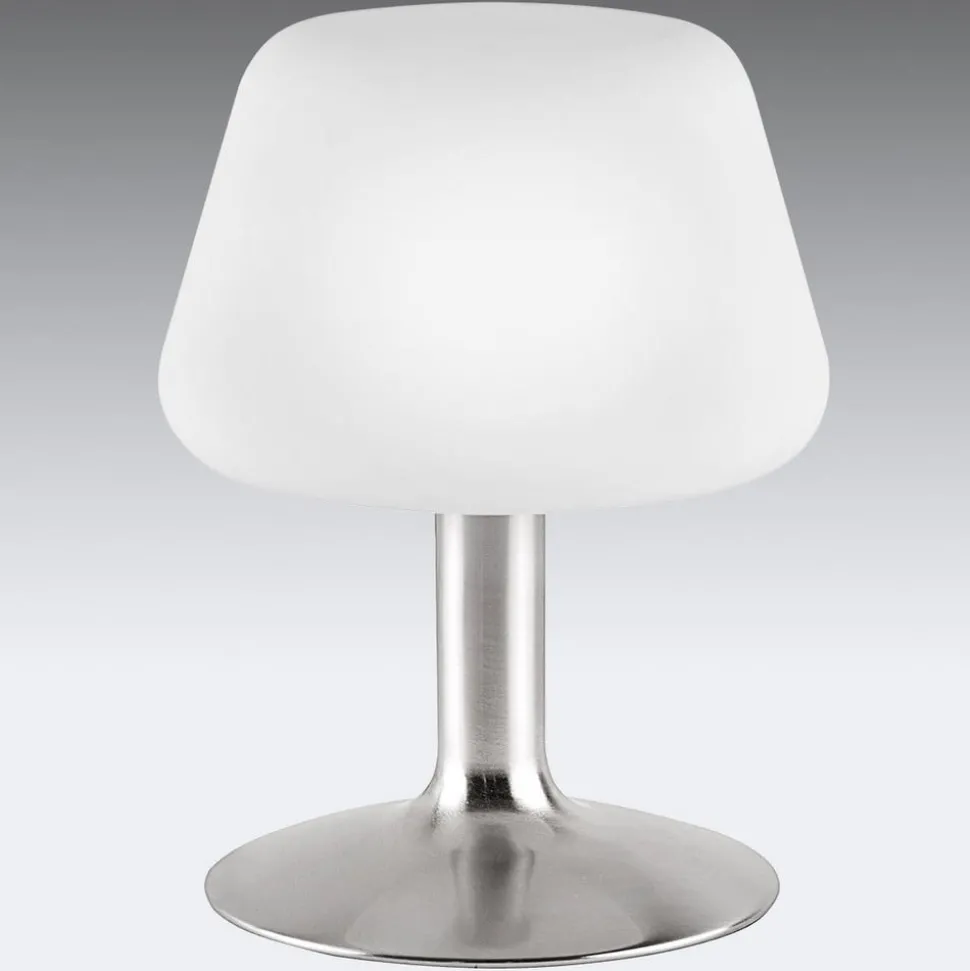 Paul Neuhaus Till tafellamp, staalkleurig, glas, dimbaar