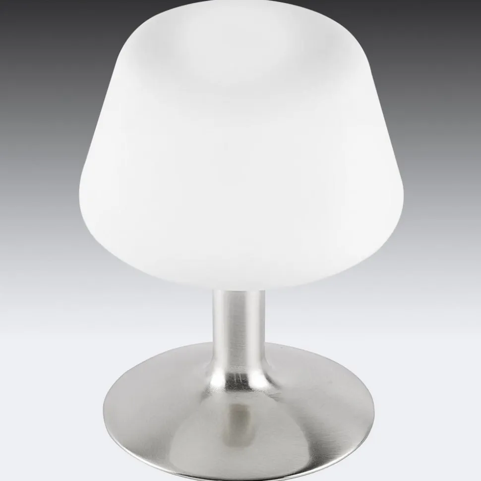 Paul Neuhaus Till tafellamp, staalkleurig, glas, dimbaar