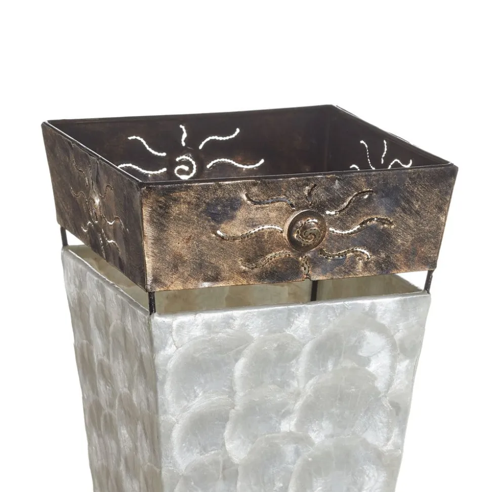 Paul Neuhaus vloerlamp Abuja, parelmoer, 150cm, 3-lamps, E27