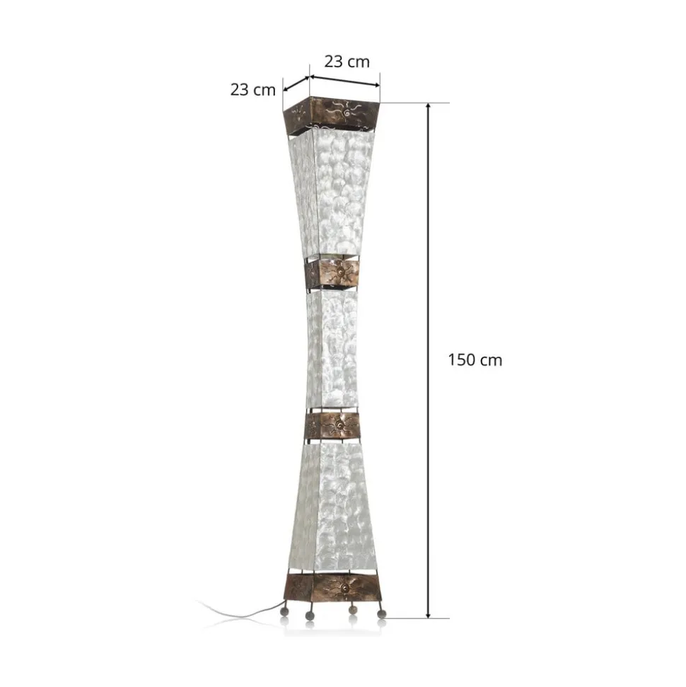 Paul Neuhaus vloerlamp Abuja, parelmoer, 150cm, 3-lamps, E27