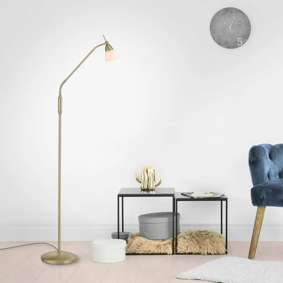 Paul Neuhaus vloerlamp Pino, messing, 163 cm, dimbaar, G9