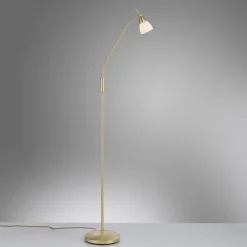 Paul Neuhaus vloerlamp Pino, messing, 163 cm, dimbaar, G9