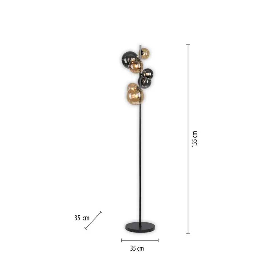 Paul Neuhaus vloerlamp Popsicle, glas, 155 cm hoog, G9