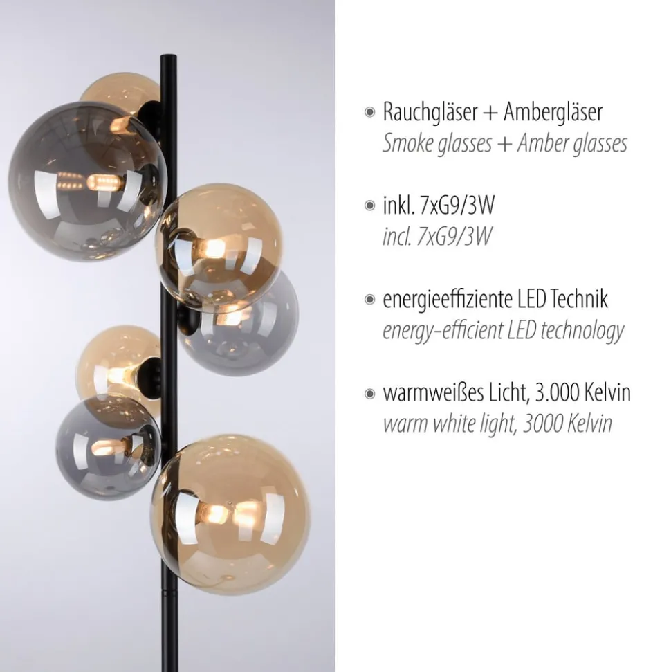 Paul Neuhaus vloerlamp Popsicle, glas, 155 cm hoog, G9