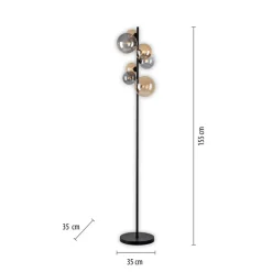 Paul Neuhaus vloerlamp Popsicle, glas, 155 cm hoog, G9