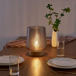 Pauleen Fancy Glamour E27-LED batterij taupe hout