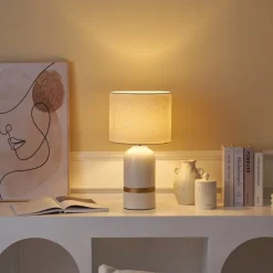 Pauleen Glowing Soul tafellamp, stof en keramiek