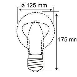 Pauleen LED filament lamp G125 E27 9 W helder 2.700 K
