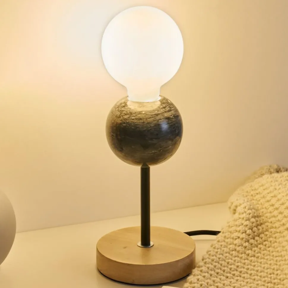 Pauleen Marble Dream tafellamp met houten voet