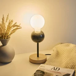 Pauleen Marble Dream tafellamp met houten voet