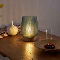 Pauleen Pretty Glamour E27-LED turkoois houtvoet