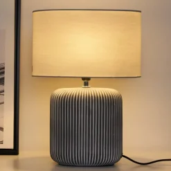 Pauleen Pure Shine keramische voet en stoffen kap