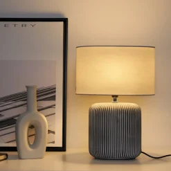 Pauleen Pure Shine keramische voet en stoffen kap