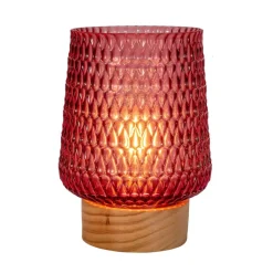 Pauleen Rose Glamour E27-LED batterij houten voet