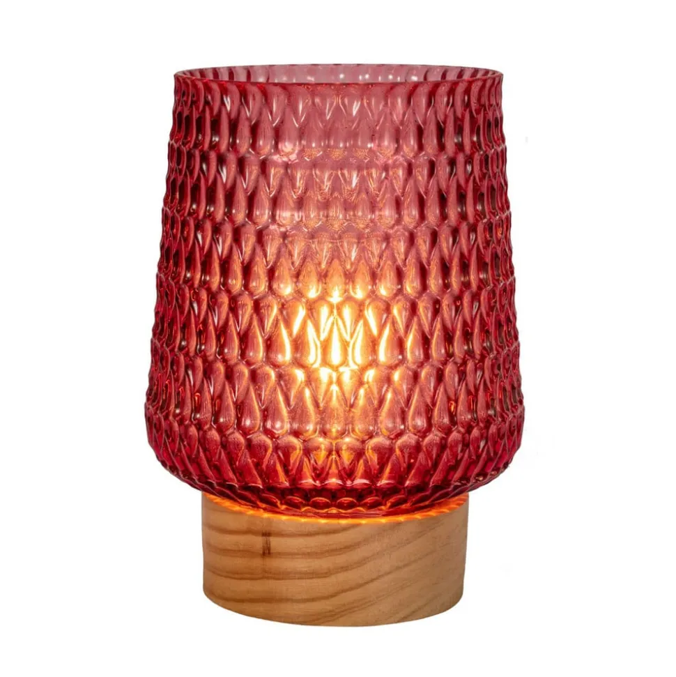 Pauleen Rose Glamour E27-LED batterij houten voet