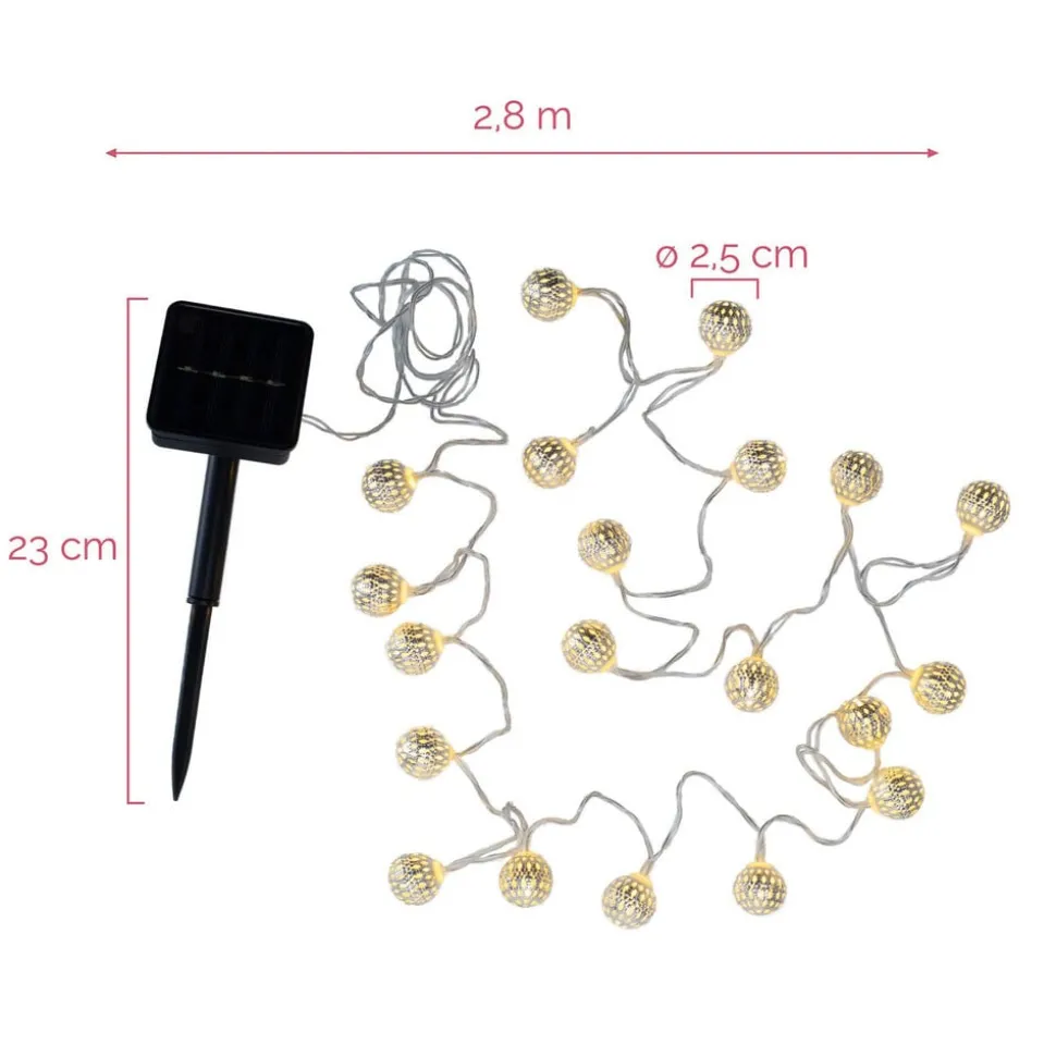 Pauleen Solar-lichtketting Sunshine Glamour goud