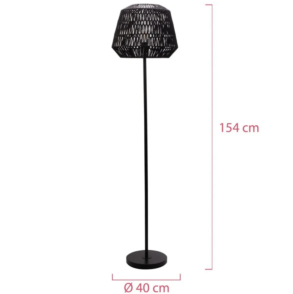 Pauleen Timber Pearl vloerlamp met gevlochten kap