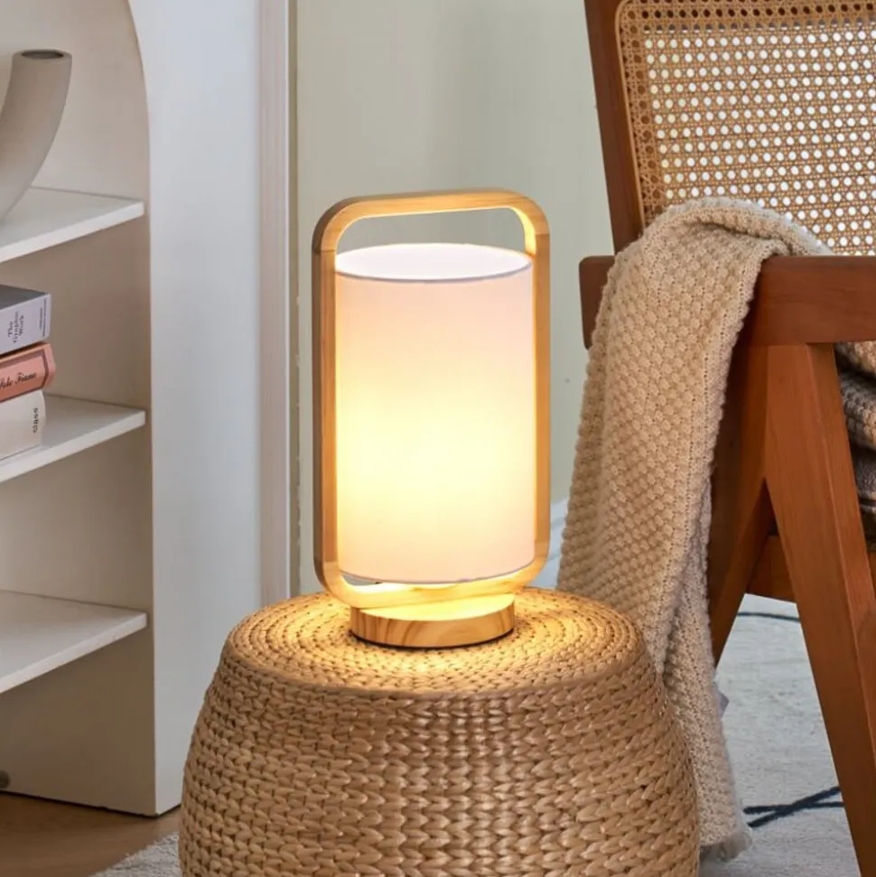 Pauleen Woody Charm tafellamp van stof en hout