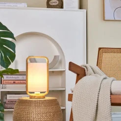 Pauleen Woody Charm tafellamp van stof en hout