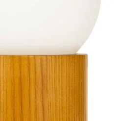 Pauleen Woody Shine tafellamp houten voet, glasbol