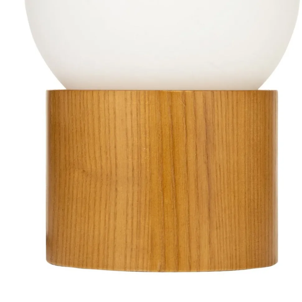 Pauleen Woody Shine tafellamp houten voet, glasbol