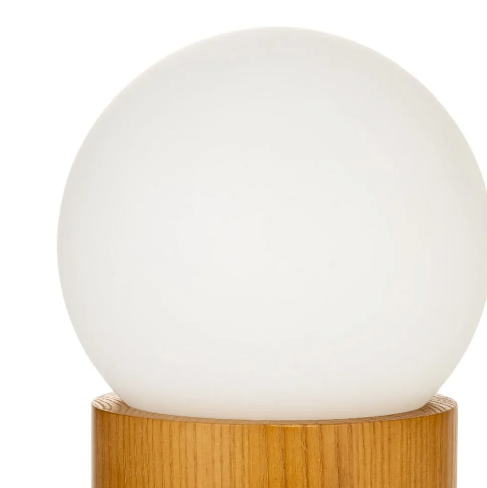 Pauleen Woody Shine tafellamp houten voet, glasbol