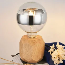 Pauleen Woody Sparkle tafellamp van licht hout