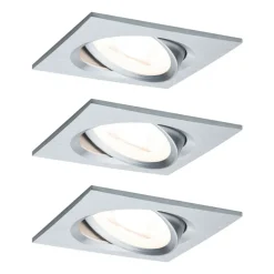 Paulmann 3 spot Nova hoekig dimbaar, aluminium