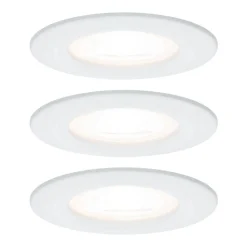 Paulmann 3 spot Nova rond, IP44, dimbaar, wit