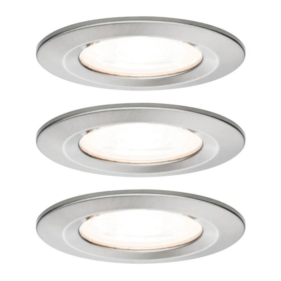 Paulmann 3 spot Nova rond, IP44, dimbaar, ijzer