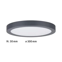 Paulmann Abia LED paneel Ø 30cm 2.700K donkergrijs