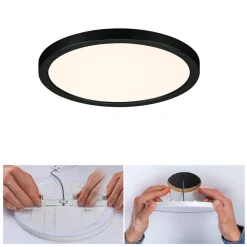 Paulmann Areo LED paneel rond zwart 3000K Ø17,5cm
