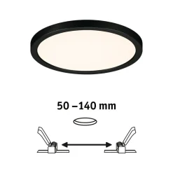 Paulmann Areo LED paneel rond zwart 3000K Ø17,5cm