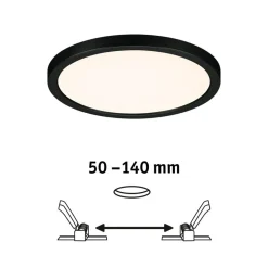 Paulmann Areo LED paneel rond zwart 3000K Ø17,5cm