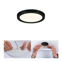 Paulmann Areo LED paneel rond zwart 3000K Ø11,8cm