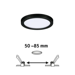 Paulmann Areo LED paneel rond zwart 3000K Ø11,8cm
