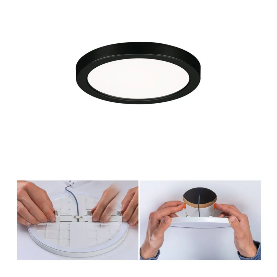Paulmann Areo LED paneel rond zwart 4000K Ø11,8cm