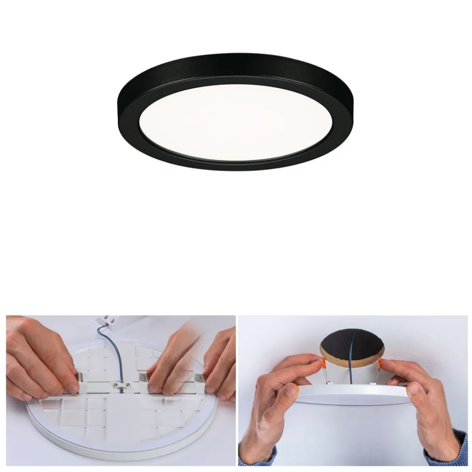 Paulmann Areo LED paneel rond zwart 4000K Ø11,8cm