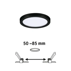 Paulmann Areo LED paneel rond zwart 4000K Ø11,8cm
