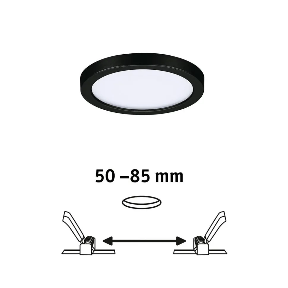Paulmann Areo LED paneel rond zwart 4000K Ø11,8cm