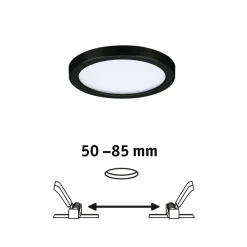 Paulmann Areo LED paneel rond zwart 4000K Ø11,8cm
